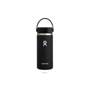 HydroFlask 16 oz Wide Mouth BLACK ハイドロフラスク　473ml｜cloversurf