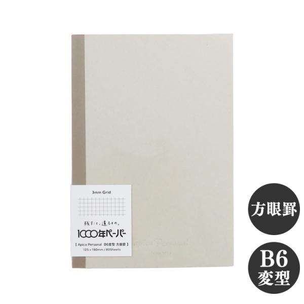 アピカパーソナル ノート B6変型 方眼罫 3mm方眼 1000年ペーパー APICA 日本ノート ...