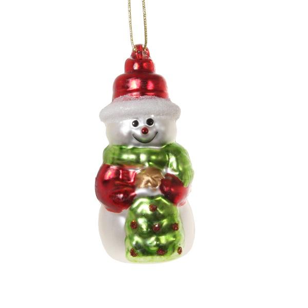 SHISHI(シシ) ガラススノーマン 7cm クリスマス オーナメント ツリー クリスマスツリー ...