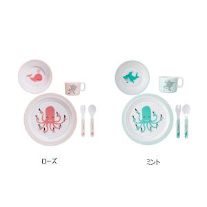 Bloomingville MINI(ブルーミングヴィルミニ) サービングセット ローズ ミント 子供食器 食器セット メラミン ベビー食器 ギフト｜clubestashop