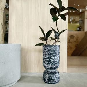 ヴィンテージ 変形花器 金属 漆 大型 花瓶 花器 和モダン フラワーベース VINTAGE ヴィンテージ 変形花器 金属 漆 大型 花瓶 花器 和モダン