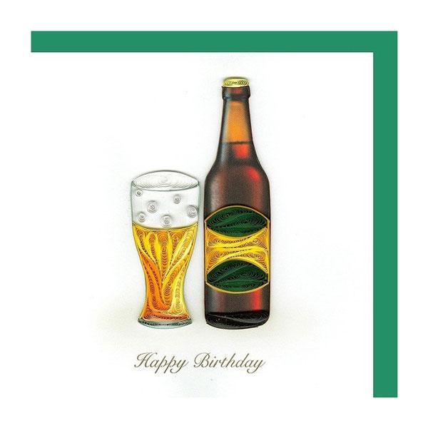 Quilling Card(クイリングカード) バースデーカード Beer Birthday お誕生...