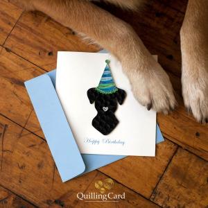 Quilling Card(クイリングカード) バースデーカード Dog Birthday お誕生日おめでとう いぬ｜clubestashop