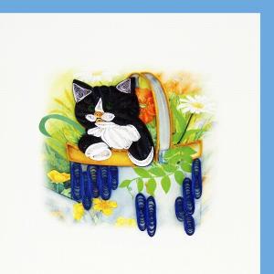 Quilling Card(クイリングカード) グリーティングカード Black Kitten ねこ｜clubestashop