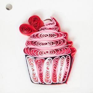 Quilling Card(クイリングカード) タグカード Pink Cup Cake ピンクカップケーキ｜clubestashop