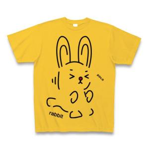 rabbit Tシャツ Pure Color Print(ゴールドイエロー)｜clubtstore