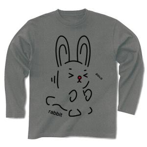 rabbit 長袖Tシャツ Pure Color Print(グレー)｜clubtstore