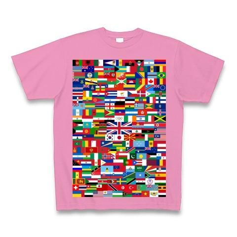 ロンドンオリンピック出場予定国の全国旗 Tシャツ Pure Color Print(ピンク)