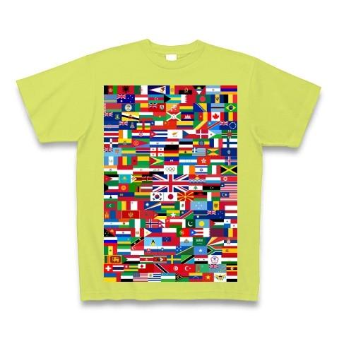 ロンドンオリンピック出場予定国の全国旗 Tシャツ Pure Color Print(ライトグリーン)