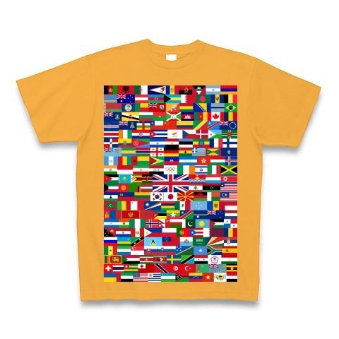 ロンドンオリンピック出場予定国の全国旗 Tシャツ Pure Color Print(コーラルオレンジ...