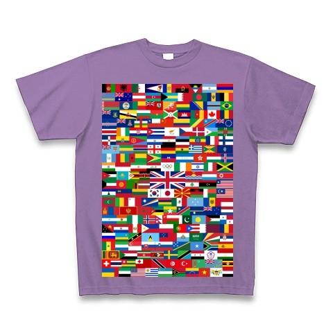 ロンドンオリンピック出場予定国の全国旗 Tシャツ Pure Color Print(ライトパープル)