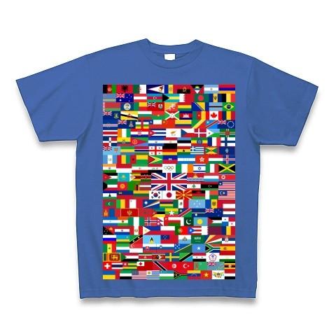 ロンドンオリンピック出場予定国の全国旗 Tシャツ Pure Color Print(サムライブルー)