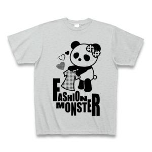 ファッションモンスターパンダ Tシャツ(グレー)