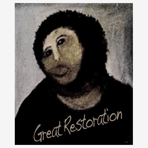 スペイン フレスコ画 偉大なる修復〜善意が生んだ悲劇〜（長袖Tシャツ,通常印刷）