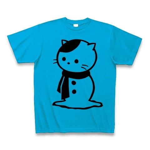 雪ダルマねこ Tシャツ(ターコイズ)