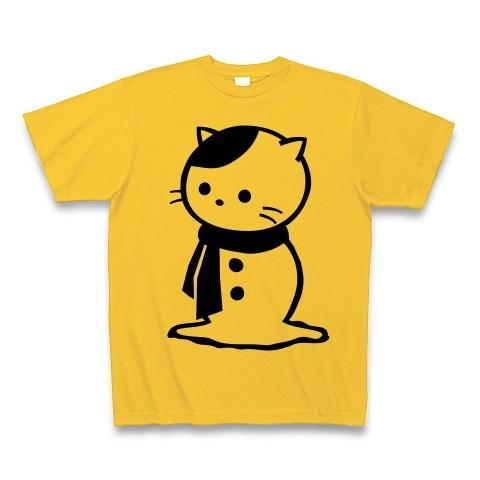 雪ダルマねこ Tシャツ(ゴールドイエロー)