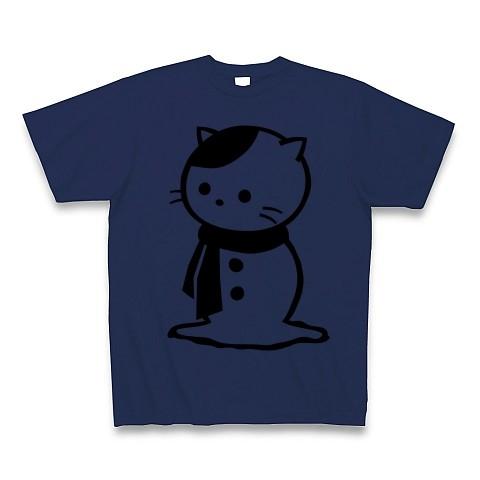 雪ダルマねこ Tシャツ(ジャパンブルー)