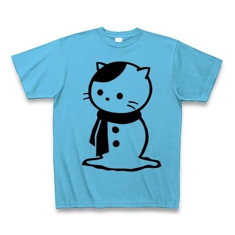 雪ダルマねこ Tシャツ(シーブルー)