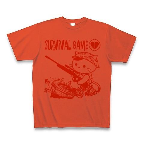 サバイバルゲーム大好き猫（オレンジ） Tシャツ(イタリアンレッド)