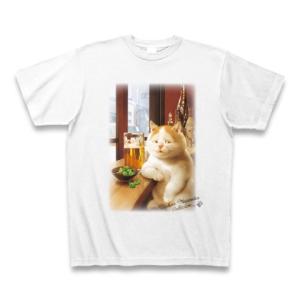 村松誠 ビッグコミックオリジナル2015年5月5日号「ビールと猫」(TAG)Tシャツ(ホワイト)｜clubtstore