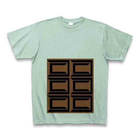 板チョコ 腹筋 シックスパック Tシャツ(アイスグリーン)