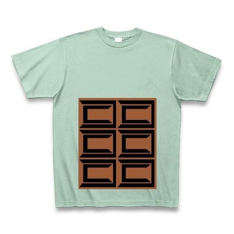板チョコ 腹筋 シックスパック Tシャツ Pure Color Print(アイスグリーン)