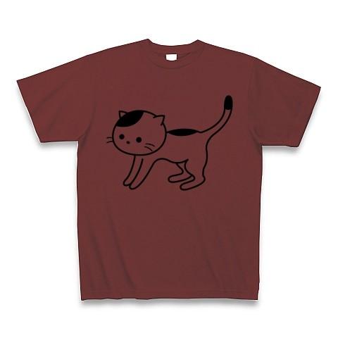 普通っぽいねこ Tシャツ(バーガンディ)