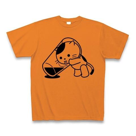 のどカラカラねこ Tシャツ(オレンジ)