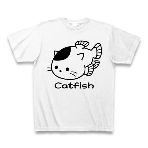 ナマズねこ Tシャツ(ホワイト)