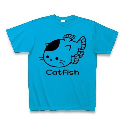 ナマズねこ Tシャツ(ターコイズ)