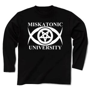 MISKATONIC UNIVERSITY 長袖Tシャツ Pure Color Print(ブラック)｜clubtstore