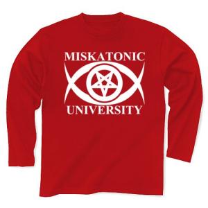 MISKATONIC UNIVERSITY 長袖Tシャツ Pure Color Print(赤)｜clubtstore