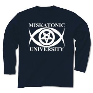 MISKATONIC UNIVERSITY 長袖Tシャツ Pure Color Print(ネイビー)｜clubtstore