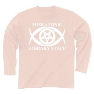 MISKATONIC LIBRARY STAFF 長袖Tシャツ Pure Color Print(ライトピンク)｜clubtstore