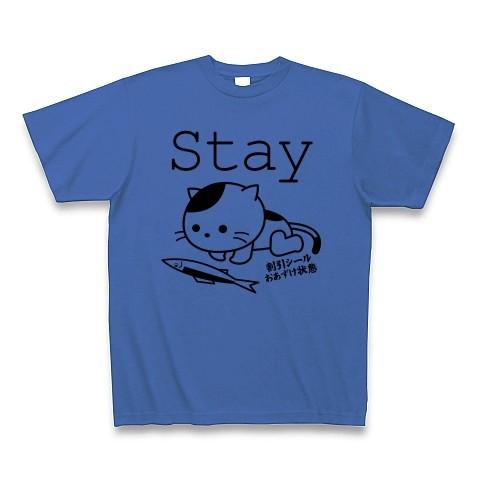 STAY割引シール待ちのねこ Tシャツ(ミディアムブルー)