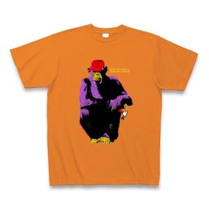 YouTubeサーバーダウンで活躍した紫色のサル Design Tシャツ Pure Color Print(オレンジ)｜clubtstore