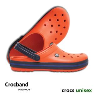 レディース メンズ サンダル クロックス/ ▼-60% クロックバンド crocs Crocband/ タンジェリン×ネイビー｜メンズ レディース サンダル ユニセックス ペア