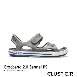 ▲-60%▼ クロックス《キッズ》/ CROCS/K Crocband 2.0 Sandal PS/ クロックバンド 2.0 サンダル/ スレートグレー×ブルージーン｜14854