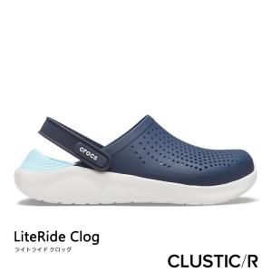 ・クロックス《ユニセックス》/ CROCS/LiteRide Clog/ ライトライド クロッグ/ ネイビー×オールモストホワイト│204592