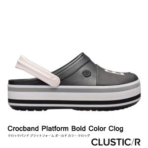・クロックス《レディース》/ CROCS/W Crocband Platform Bold Color Clog/ クロックバンド プラットフォーム ボールド カラー クロッグ/ ブラック｜