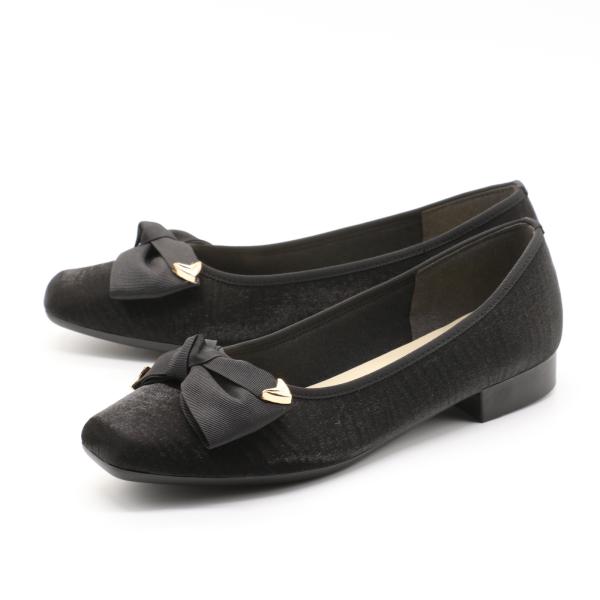 neue ar he AC パンプス ローヒール リボン スクエアトウ 歩きやすい 痛くない 軽量 ...