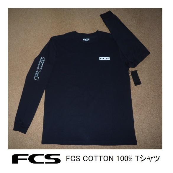 送料無料FCS COTTON 100% 長袖Tシャツ ブラック　M （日本サイズL）