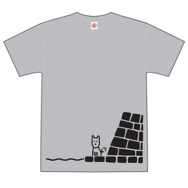 Tシャツ 犬走り 杢グレー メンズ レディース 戦国 城 グレー ニッポン城めぐり 半袖