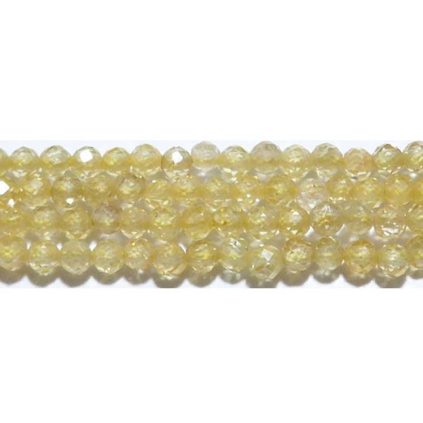 天然ジルコン ミラーボール （イエロー系） 2mm B　　　※ 天然石ビーズ 天然石 パワーストーン...