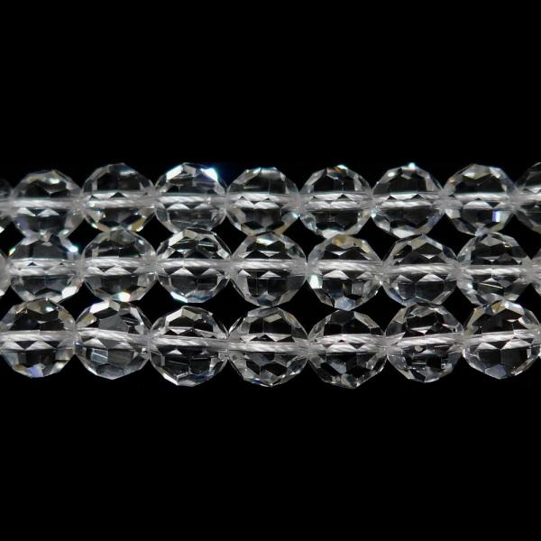 水晶 （バッキーボール） ラウンドカット 8mm A　　　※ 天然石ビーズ 天然石 パワーストーン ...