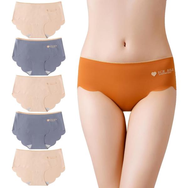 [CM Tech] ショーツ レディース 【5枚組】 シームレス 可愛い ビキニ セクシー アイスシ...