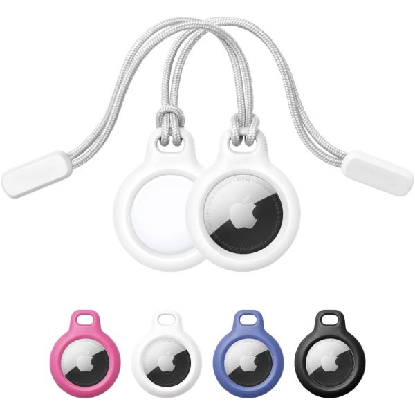 CM Tech AirTag ケース 【2個セット】 キーリング 耐衝撃 薄型 軽量 PC材質 防水...