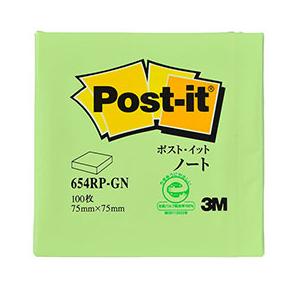 3M Post-it ポストイット 再生紙 ノート グリーン 3M-654RP-GN｜cnf3