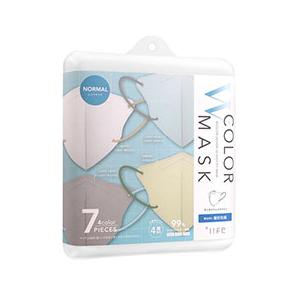プラスライフ 不織布マスク W COLOR MASK 3D キープフィット コールドカラー4色セット...