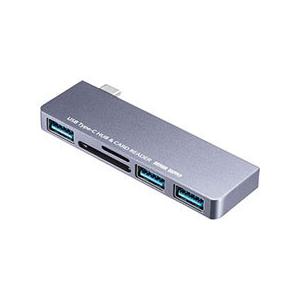 【5個セット】 サンワサプライ USB Type-Cハブ(カードリーダー付き) USB-3TCHC18GYX5